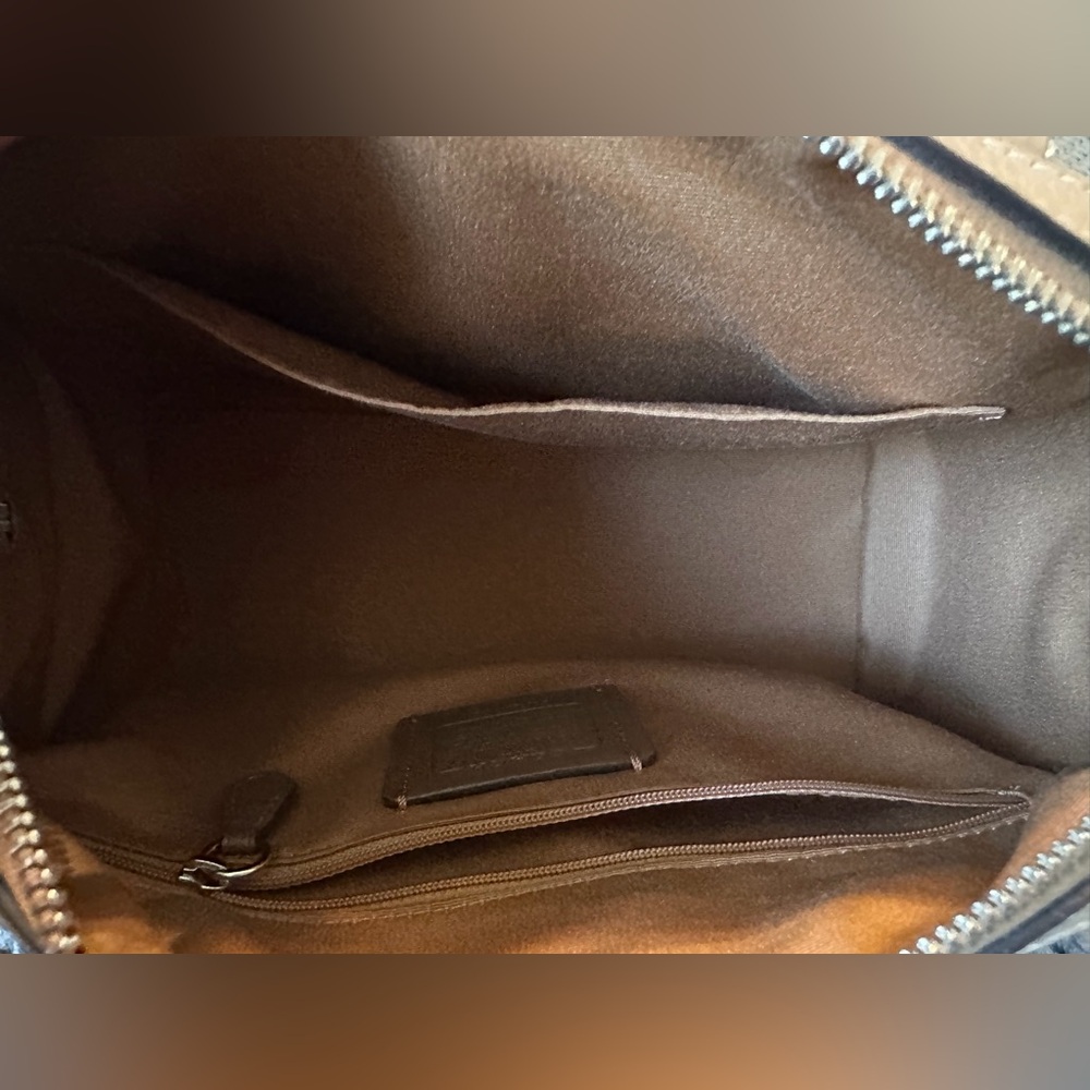Coach Pebbled Leather Rowan Satchel in Taupe/Beige - Picture 6 of 12